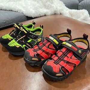 Skechers Kids Red and Green Sandal Sneakers
